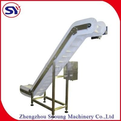 Different Width Plastic PP Cleated Belt Conveyor for Chemical Industry