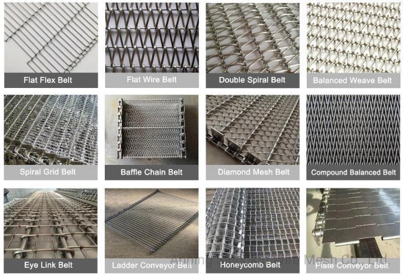 304 316stainless Steel Honeycomb Flat Flex Metal Belting Wire Mesh Conveyor Belt