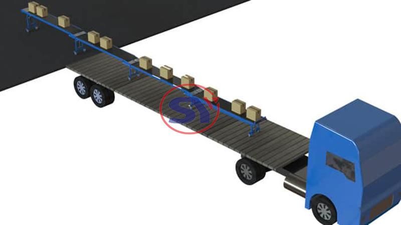 Long Distance Delivery Truck Loading Folding Conveyor Roller Telescopic Type