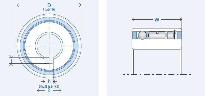 Complete Freewheel Clutch Unit Fnd473z with Ball and Roller Bearings.