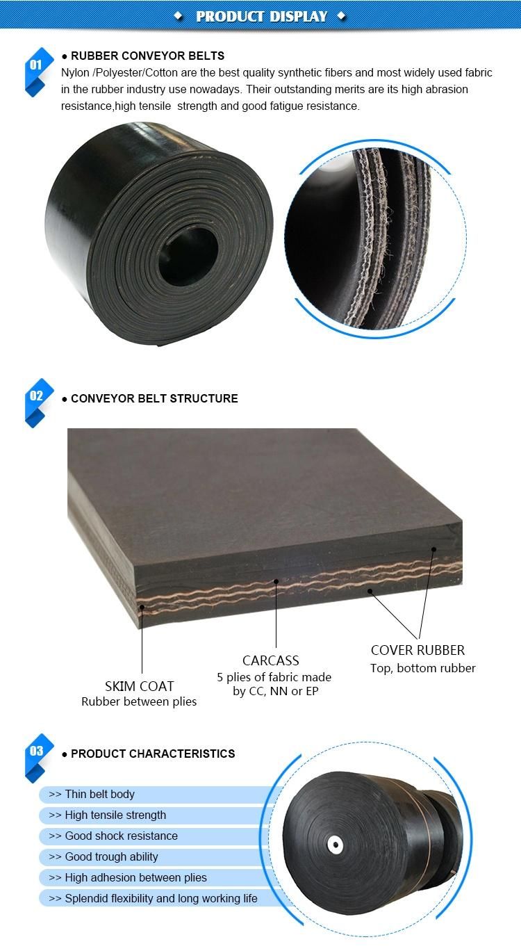 Belt Width 300-2800 mm Heat Resistant Rubber Conveyor Belt Price