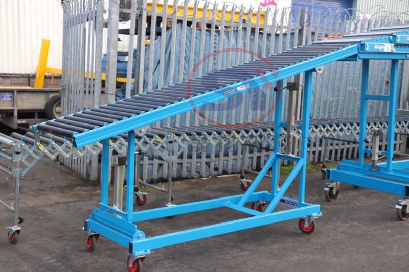 Powder Coating Gravity Expanding Roller Conveyor for Container Truck Vehicle Discharge