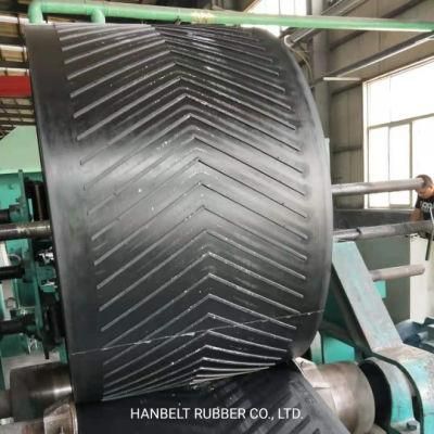 Ep/Nn/Cc/Wear Resistant Closed V Type Chevron Fabric Pattern Rubber Conveyor Belt