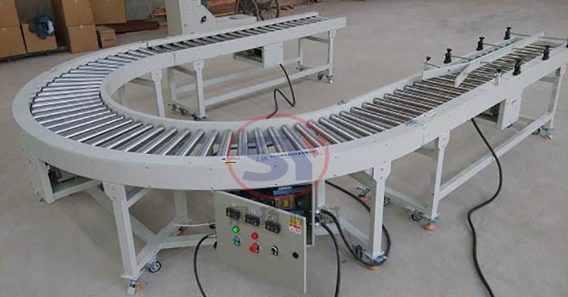 Automatic Power Steel/PVC/PU Rolling Roller Packing Table Conveyor for Logistics Industry