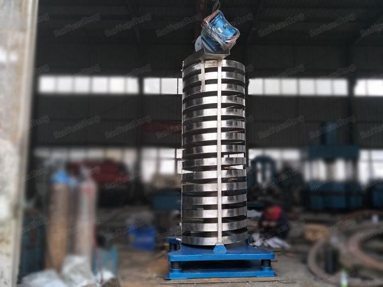 EPDM Rubber Granule Cooling Spiral Elevator Plastic Particle Vertical Lift Conveyor