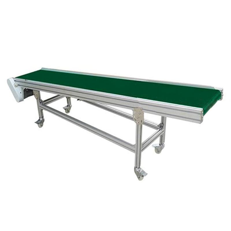 Stainless Steel Cosmetics Conveyor Wtih Working Table Belt Conveyor