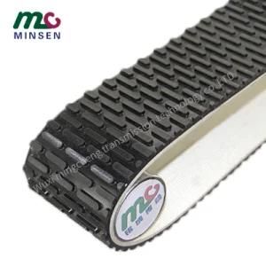 Factory Custom Black PVC/PU/Pvk Light Duty Industrial Conveyor/Transmission Belting/Belt with Horizontal Stripes Pattern