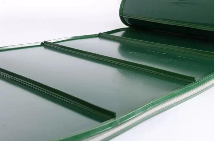 Green PVC Conveyor Belt with Guide Strip for Climbing Conveyor