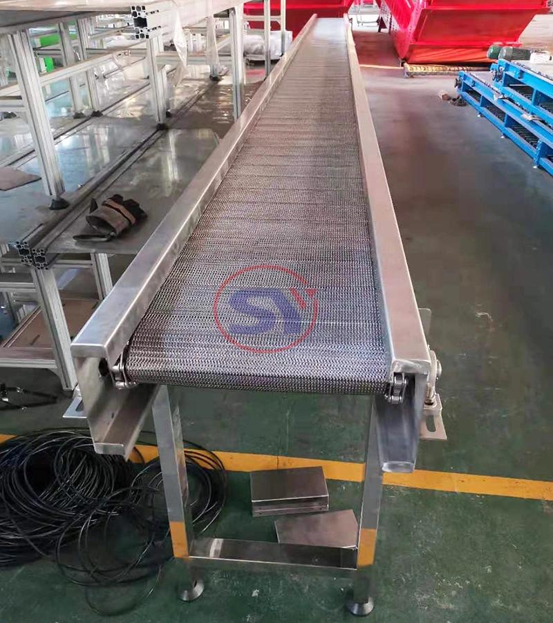 Linear Stainless Steel Wire Net Belt Conveyor for Building Material