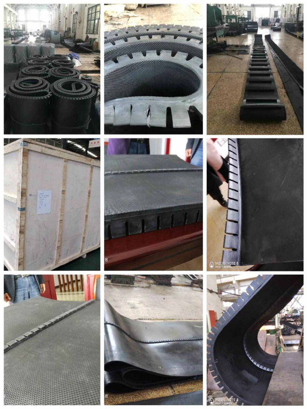 Coal Feeder Use High Quality Black Rubber Belts with Guide for Export