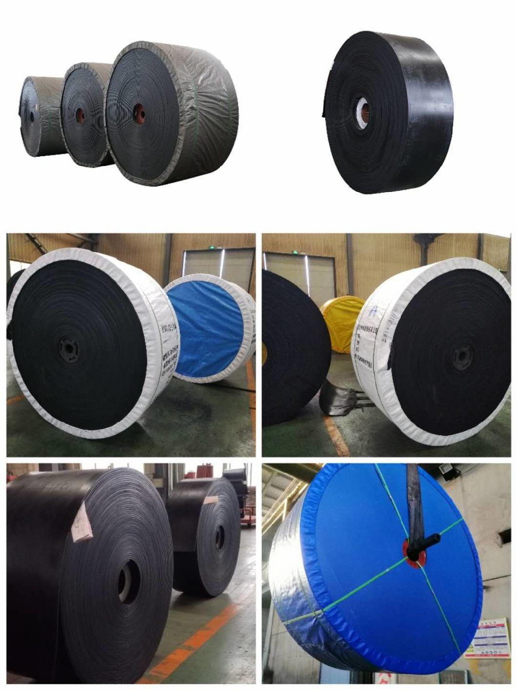 Steel Cross Rigid Black Rubber Belting Conveyor