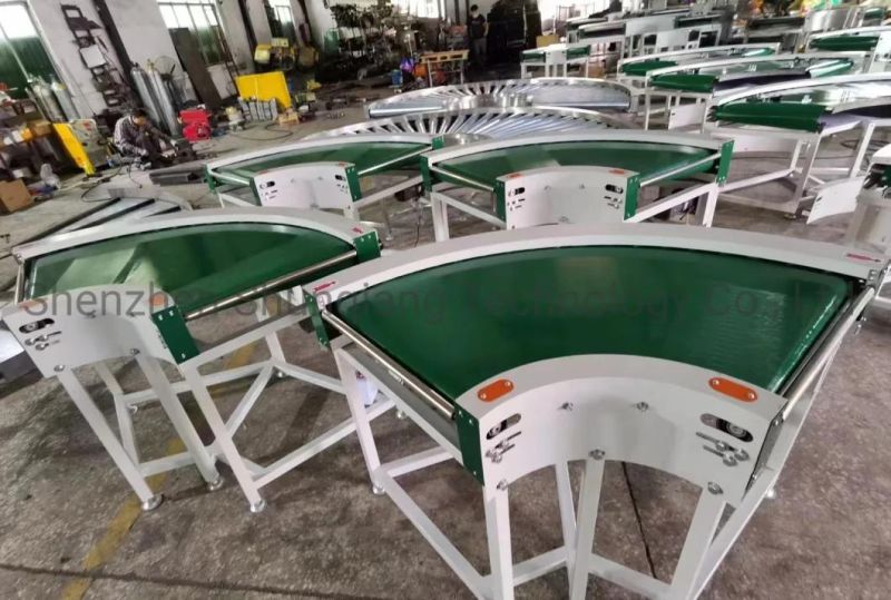 PVC PU Turning Belt Conveyor for Food Seafood Transmission