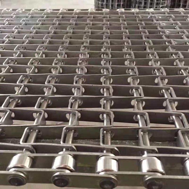 High Capacity Metal Conveyor Chain Plate Slat Steel Hinged Belt