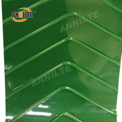 Annilte Custom Non-Slip Green Wave Grass PVC Conveyor Belts