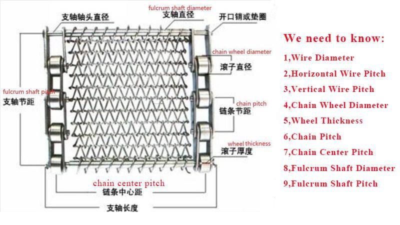 SS316 Incline Net Mesh Belt Conveyor Cooling with Flights