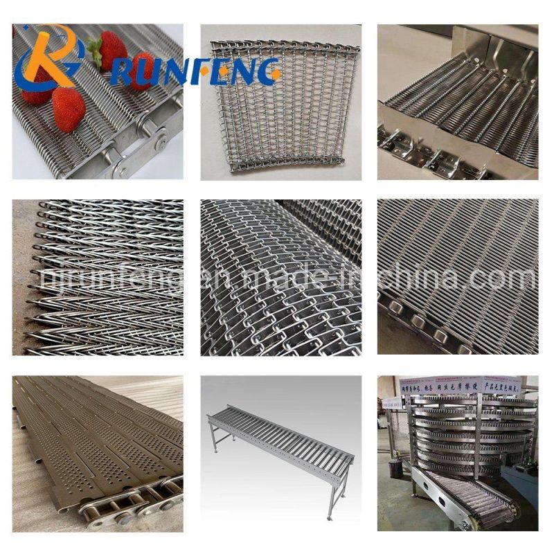 Conventional Stainless Steel Horseshoe Chain Wire Mesh Conveyor Belt for Bread Oven, Biscuits, Pizza, Sausage, Baking/Freezing/Frying/Cooling