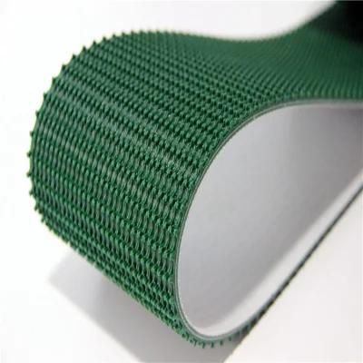 Annilte China Supplier Rough Top Grass Pattern Green PVC Conveyor Belt