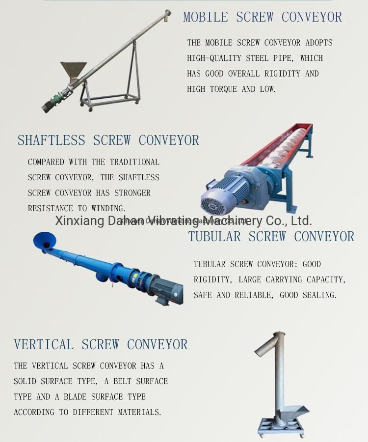 Food Industry Axonolipous Shaftless Flexible Screw Auger Conveyor for Sale