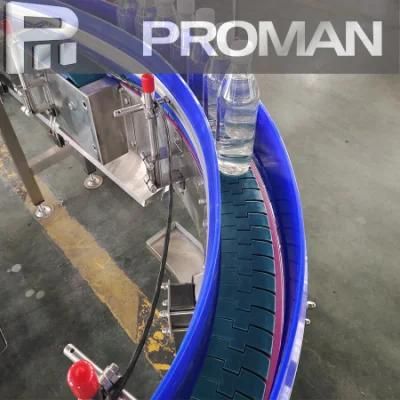 Automated Powered Motorized Customized Conveying Channel Full 304 Stainless Steel Water Filling Conveyor Bottle Conveyer Belt