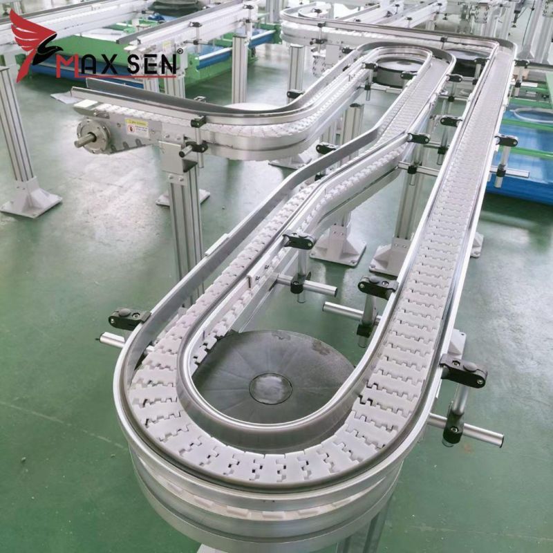 Flat Plastic Flexible Chain Conveyor Customize Conveyor Machines