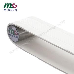 Factory Industrial Conveyor Belt Manufacturers Supply Herring-Shaped Non-Slip Fish Bone PVC White Pattern Conveyor Belt