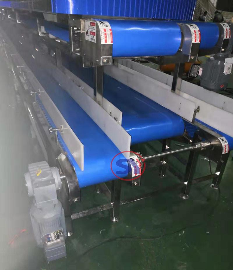 Antibacterial Hygienic PU Belt Conveyor for Processing Fish Poultry Pellet