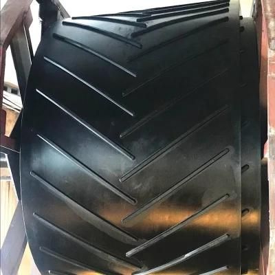 Heat Resistant Ep Rubber Chevron Conveyor Belt for Agricultural Wet Sand Grain