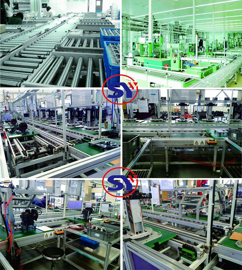 Rubber Coated Steel Roll Table Motorised Roller Conveyor for Airport Safety Inspection