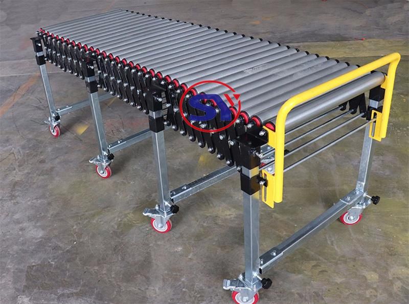 Curved Expanding Telescoping Flexible Roller Conveyor System