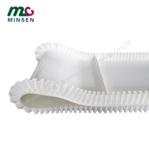Factory Custom White PU Food Conveyor Belt and Baffle Polyurethane High Angle Skirt Conveyor Belt Candy Conveyor Belt