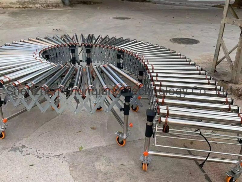 2022 Manufacturer Customization Non-Power Carbon Steel Telescopic Gravity Roller Conveyor