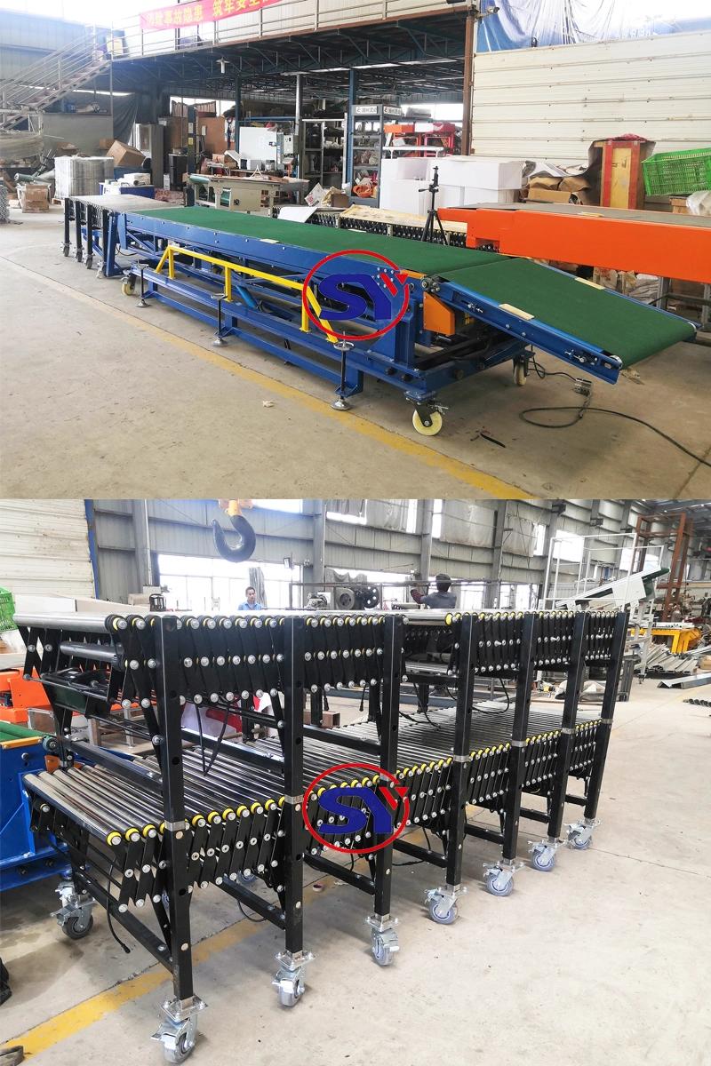 Motorised Expanding Expandable Flexible Roller Conveyor for Packaging Assembly Lines