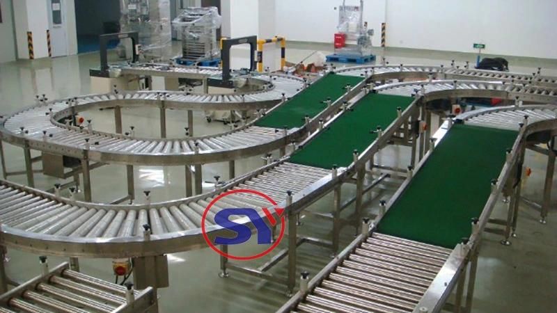 45/90/180 Degree Curved Tapered Roller Conveyor Parcel Rolling Conveyor