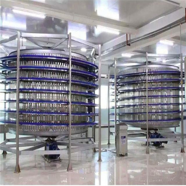 Stainless Steel Spiral Cooling Tower IQF/Belt Conveyor for Bread/Cake/Pastry/Pita/Pizza Hamburger/Toast/Bakery