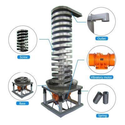 Vertical Vibrating Screw Elevator Conveyor or Spiral Lift Conveyor