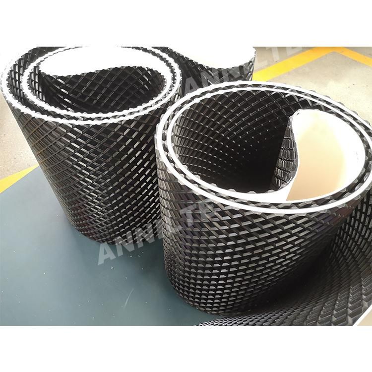 Annilte Black Color Customized Wood Rubber/PVC Belts Rough Top Conveyor Belt