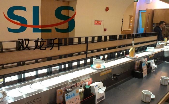 Restaurant Automatic Conveyor Belt Sushi Delivers Food