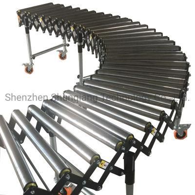 2022 Manufacturer Customization Non-Power Carbon Steel Telescopic Gravity Roller Conveyor