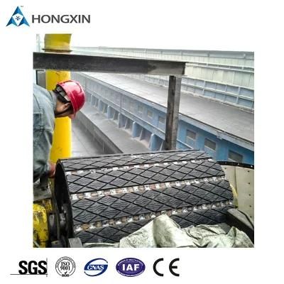 High Wear Resistant 18 mm Thickness Conveyor Rubber Slide Pulley Lagging for Mining Harbor Lagging of Drum Pulleys
