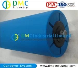 159mm Diameter Conveyor System HDPE Conveyor Idlers Blue Conveyor Rollers