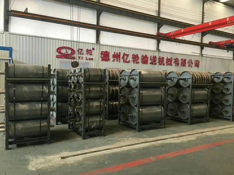 Conveyor Drive Pulley with Diamond Rubber Lagging for Belt Conveyor