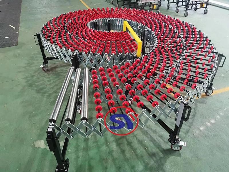 Full Automatic Gravity Expandable Flexible Roller Conveyor for Unloading Container