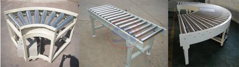 Adjustable Height Powered Industrial Roller Conveyor Table for Airport Security Check