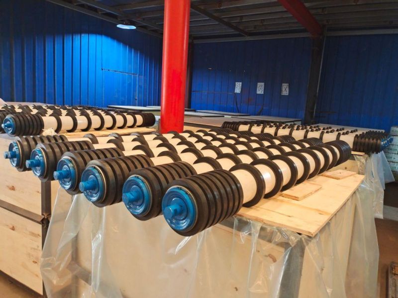 Belt Conveyor Steel Trough & Flat Roller Return Training Idler Sets