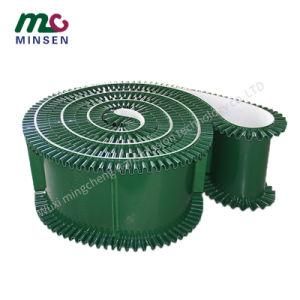 Factory Flexible Flat PVC Green Conveyor Belt with Baffle Plate Add Skirt Edge Can Be Customized