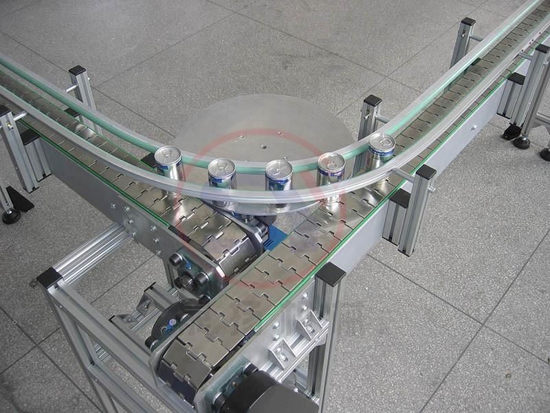 Hot Plastic Chain Flight Conveyor for Small Cans Bottles Jars