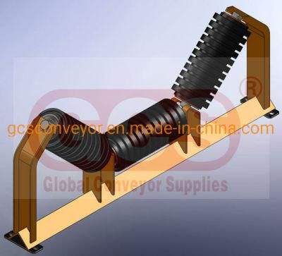 Belt Conveyor Rubber Disc Impact Roller with Frame