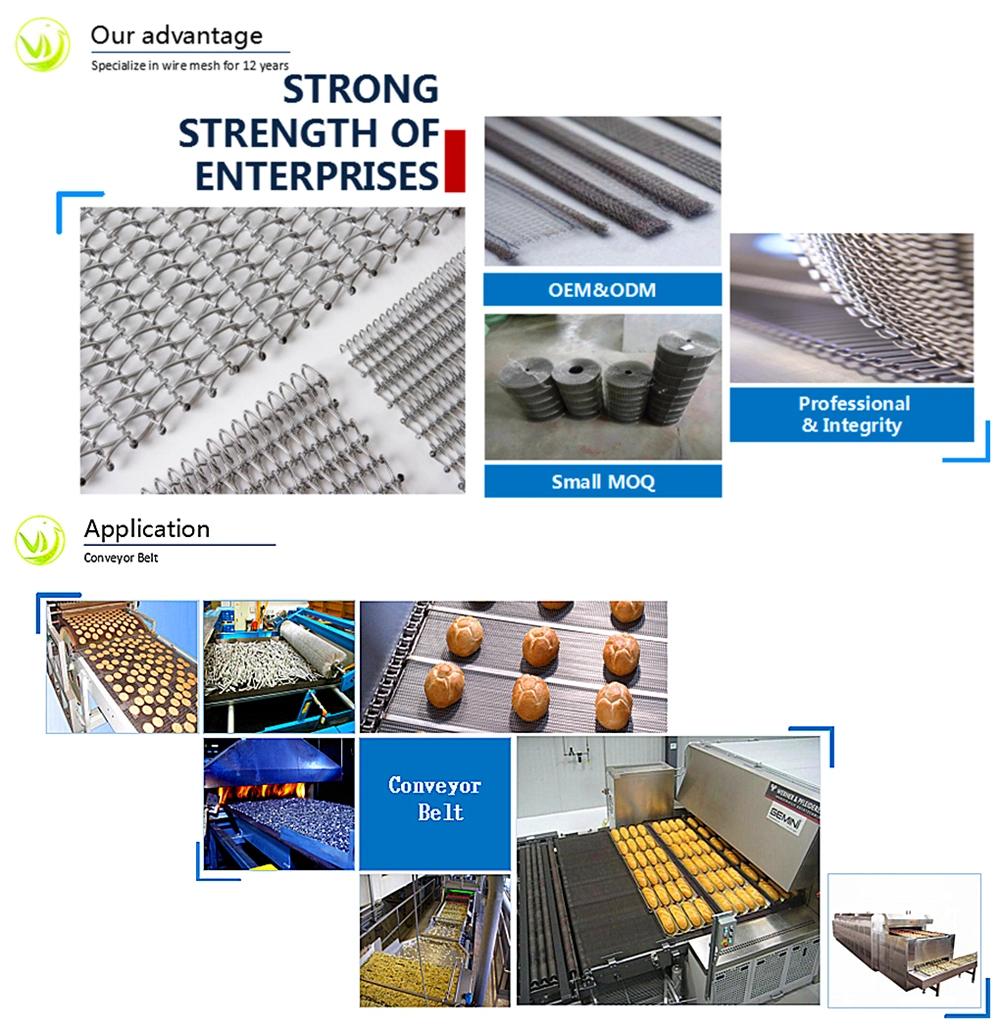 Wire Mesh Conveyor Belt for Pizza, Bread, Chocolate, Biscuit