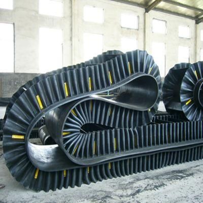 High Quality Ep Nn Steel Cord Chevron Sidewall Rubber Conveyor Belt for Stone Crusher