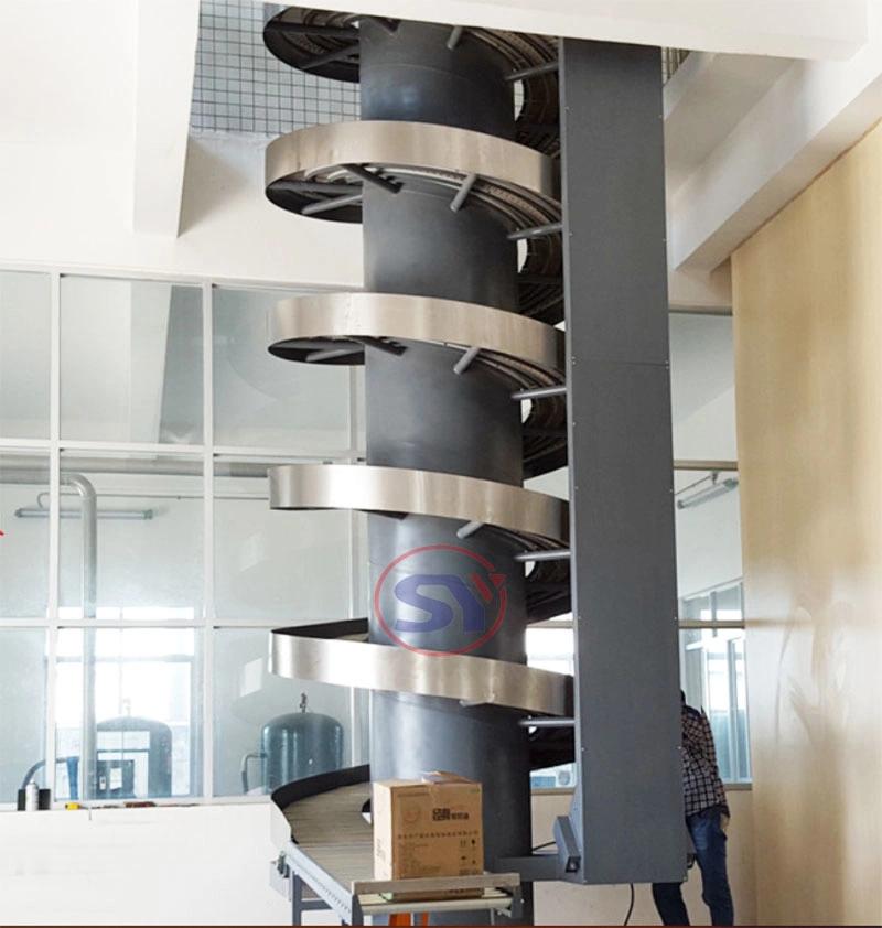 Modular POM Plate Belt Spiral Lift Conveyor Elevator for Basket Bottle Cans